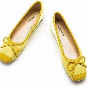 C.Paravano Ballet Flats | Square Toe Shoes | Bow Slip Ons | Ballet Shoes for Wom